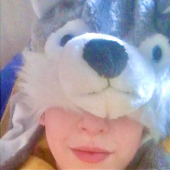 Winter Wolf Hat Beanie Fun Furry Animal Husky - Picture 6 of 8